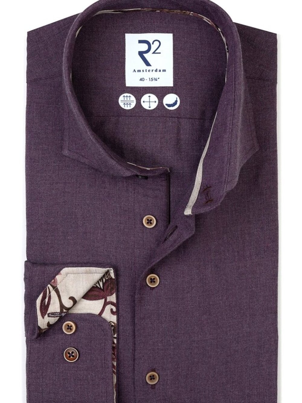 R2 Amsterdam Purple Flannel Cotton Shirt/27073